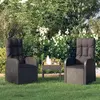 Image de vidaXL Chaises inclinables de jardin lot de 2 - Résine tressée Noir