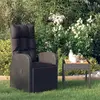 Image de vidaXL Chaise inclinable de jardin - Résine tressée noire