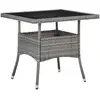 Image de vidaXL Table à dîner extérieur Gris Résine Tressée