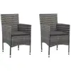 Image de vidaXL Chaises à manger de jardin lot de 2 - Résine tressée Gris