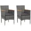 Image de vidaXL Chaises de Jardin à Manger - Résine Tressée Gris
