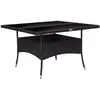 Image de vidaXL Table à dîner d'extérieur 120 cm Résine tressée - Noir