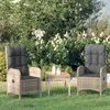 Image de vidaXL Chaises d'extérieur lot de 2 Résine tressée Gris