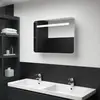 Image de vidaXL Armoire miroir LED 80x9.5x55 cm