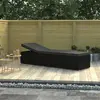 Image de vidaXL Chaise Longue Résine Tressée Noir