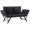 Image de vidaXL Banc et lit de jardin 2 en 1 résine tressée