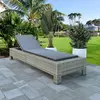 Image de vidaXL Chaise longue Transat - Gris Résine tressée