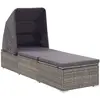 Image de vidaXL Chaise longue - Résine tressée Gris