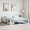 Image de vidaXL Cadre de lit en métal 200x200 cm - Blanc