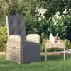 Image de vidaXL Chaise inclinable avec coussin - Résine tressée