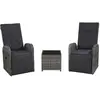 Image de vidaXL Ensemble de bistro 3 pcs - Résine tressée