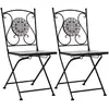 Image de vidaXL Chaises de bistrot mosaïque lot de 2 - Gris