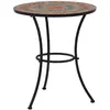 Image de vidaXL Table de bistro mosaïque - Gris/Orange