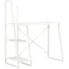 Image de vidaXL Bureau Blanc Étagère
