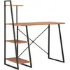 Image de vidaXL Bureau avec étagère - Noir/Marron