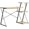 Image de vidaXL Bureau avec étagère - Noir/Chêne