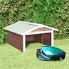 Image de vidaXL Garage tondeuse - 72x87x50 cm - Moka/Blanc