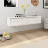 Image de vidaXL Étagère Murale avec Tiroirs Blanc Brillant