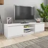 Image de vidaXL Meuble TV Blanc 140x40x35,5 cm Bois d'ingénierie