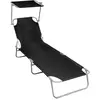 Image de VIDAXL Chaise longue pliable - Noir