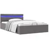 Image de VIDAXL Cadre de lit avec rangement LED gris