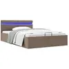 Image de VIDAXL Lit avec rangement hydraulique Taupe 120x200 cm