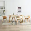 Image de VidaXL - Lot de 4 chaises Crème et Marron