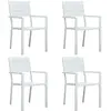 Image de vidaXL Chaises de Jardin Lot de 4 PEHD Blanc