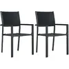 Image de vidaXL Chaises de jardin 2 pcs Noir