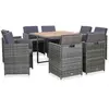 Image de vidaXL Ensemble à manger d'extérieur 9 pcs - Résine tressée