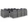 Image de vidaXL Ensemble à manger 13 pcs - Coussins rotin anthracite