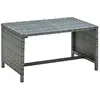 Image de vidaXL Table basse anthracite 70x40x38 cm - Résine tressée