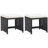 Image de vidaXL Tabourets de jardin lot de 2 Résine tressée - Noir et crème