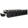 Image de vidaXL Salon de jardin 17 pcs avec coussins - Noir - Résine tressée