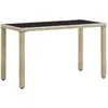 Image de vidaXL Table de jardin résine tressée et verre