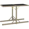 Image de vidaXL Table de jardin - Beige résine tressée