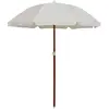 Image de VidaXL Parasol avec mât en acier - 180 cm - Sable