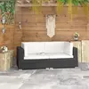 Image de vidaXL Chaises d'angles - Lot de 2 Résine tressée Noir