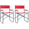 Image de vidaXL Chaises metteur en scène Acier - Rouge