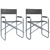 Image de vidaXL Chaises de metteur en scène en acier - Gris