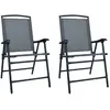 Image de vidaXL Chaises pliables - Textilène gris