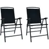 Image de Vidaxl Chaises de jardin pliables - Lot de 2 - Textilène noir