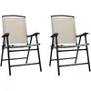 Image de Vidaxl Chaises pliantes de jardin - Textilène crème (lot de 2)