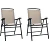 Image de vidaXL Chaises de jardin pliables - Lot de 2 - Textilène, Taupe