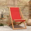 Image de vidaXL Chaise de plage pliable teck rouge