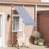 Image de vidaXL Auvent manuel 100 cm Rayures Bleues et Blanches