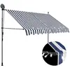 Image de vidaXL Auvent manuel rétractable avec LED - 250 cm Bleu/Blanc