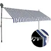 Image de vidaXL Auvent manuel rétractable avec LED 400 cm - Bleu