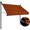 Image de Auvent manuel vidaXL avec LED 200 cm - Orange/marron