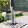 Image de vidaXL Fontaine de jardin inox 3 cylindres